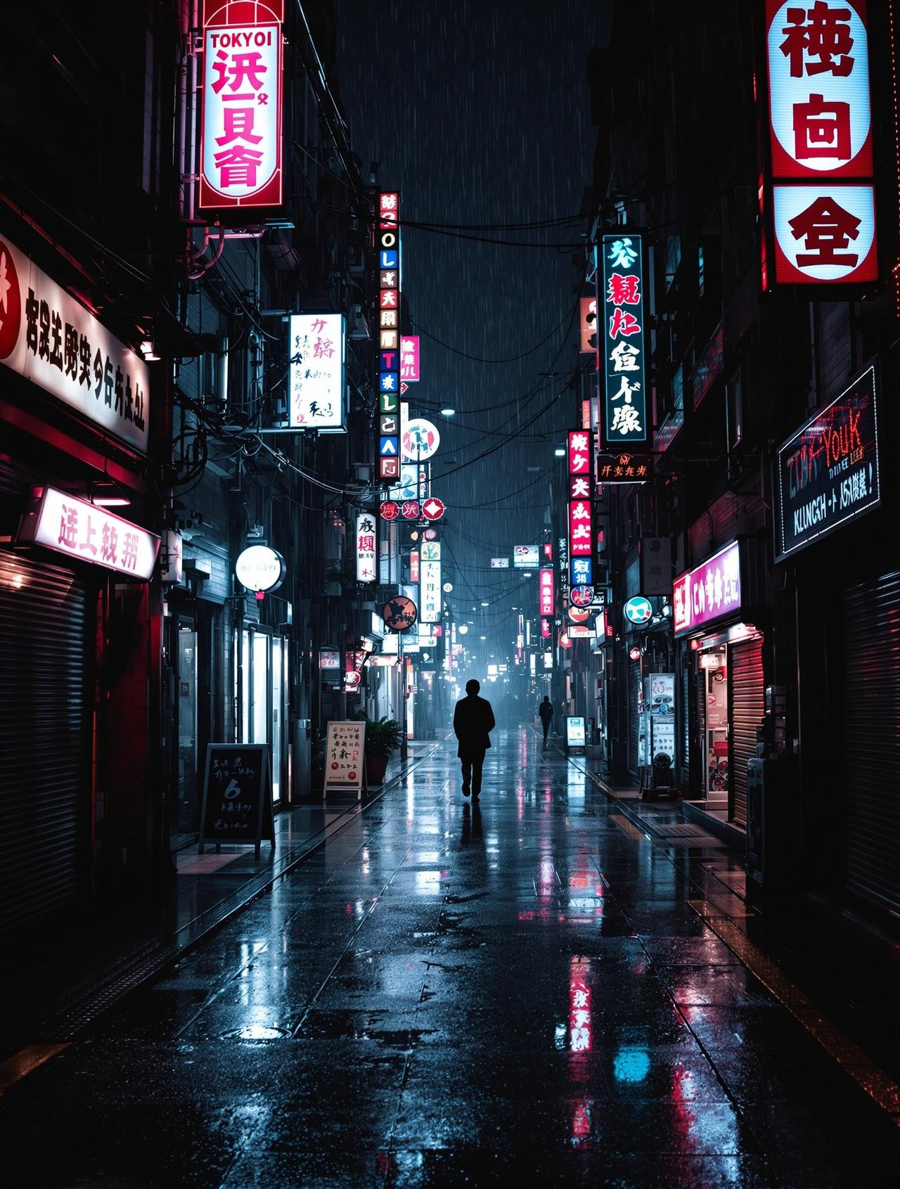 东京夜行：霓虹灯下的孤独旅人